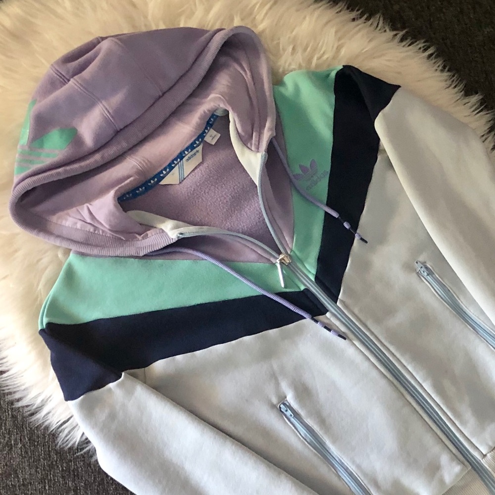 Women's Adidas Originals Logo Zip Up Hoodie - XS